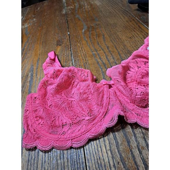 New 38DDD Paramour Pink Lace Underwire Bra Sexy Pretty Adjustable Straps 115073 - Picture 3 of 5